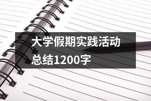 大学假期实践活动总结1200字