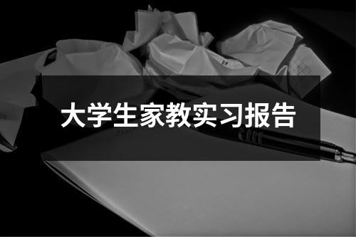 大学生家教实习报告