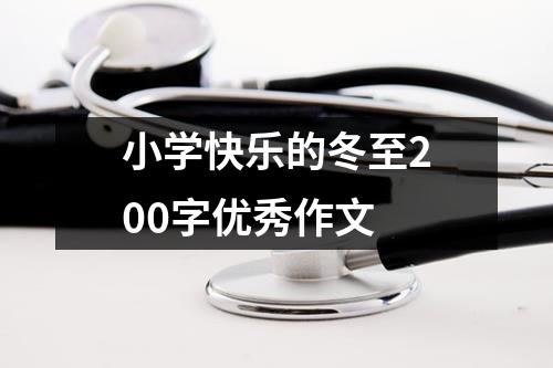 小学快乐的冬至200字优秀作文