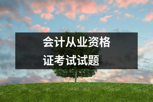 会计从业资格证考试试题