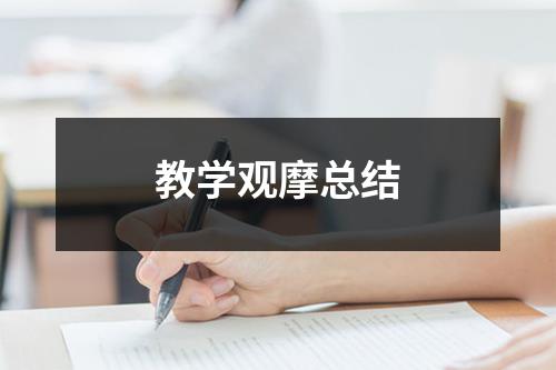 教学观摩总结