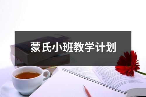 蒙氏小班教学计划