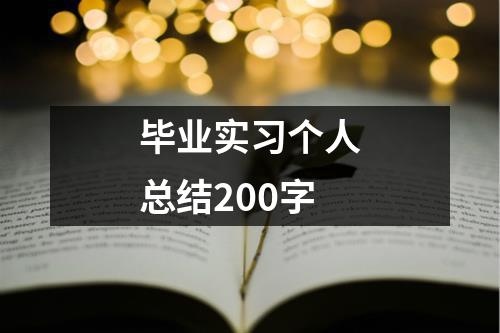 毕业实习个人总结200字