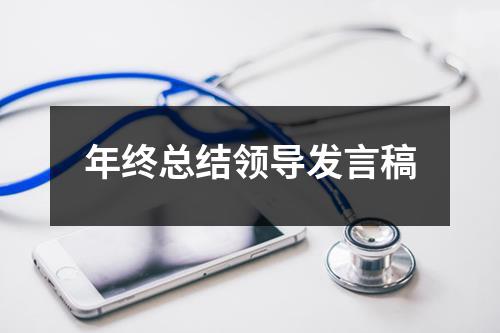 年终总结领导发言稿