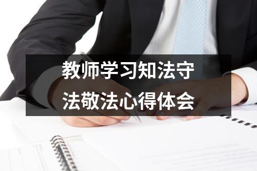 教师学习知法守法敬法心得体会