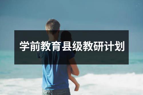 学前教育县级教研计划