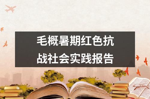 毛概暑期红色抗战社会实践报告