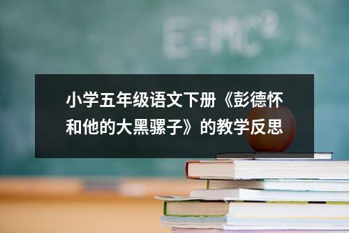 小学五年级语文下册《彭德怀和他的大黑骡子》的教学反思