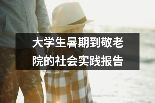 大学生暑期到敬老院的社会实践报告