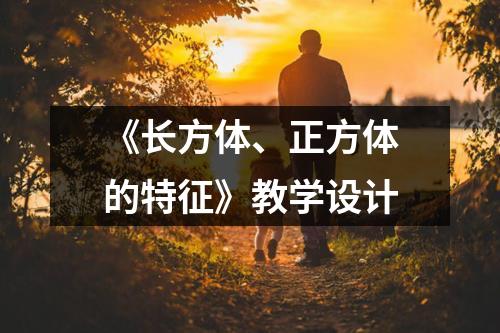 《长方体、正方体的特征》教学设计