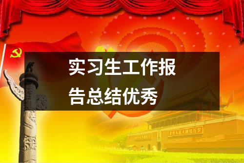 实习生工作报告总结优秀