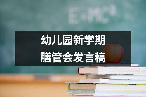 幼儿园新学期膳管会发言稿