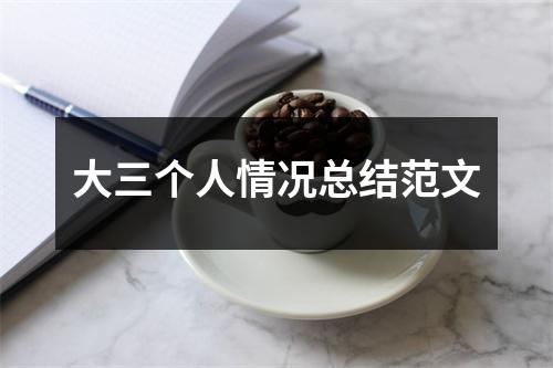 大三个人情况总结范文