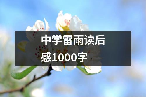 中学雷雨读后感1000字