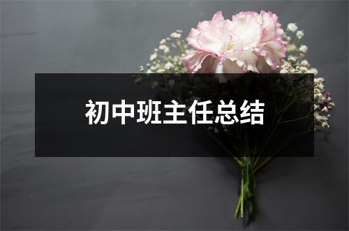 初中班主任总结