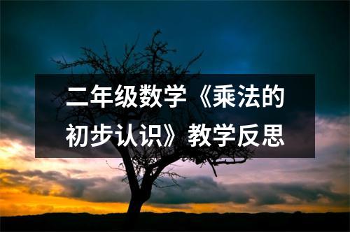 二年级数学《乘法的初步认识》教学反思