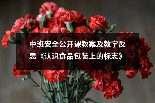 中班安全公开课教案及教学反思《认识食品包装上的标志》