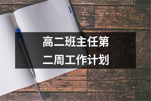 高二班主任第二周工作计划