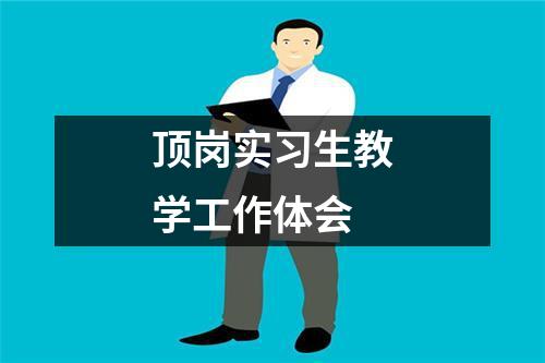 顶岗实习生教学工作体会