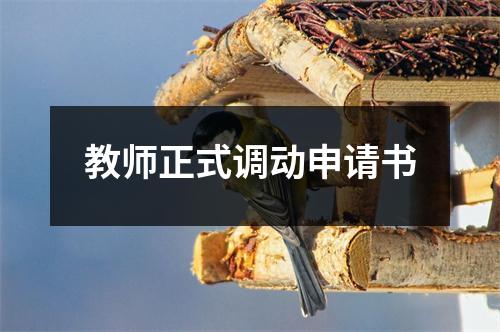 教师正式调动申请书