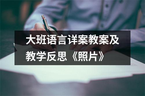 大班语言详案教案及教学反思《照片》