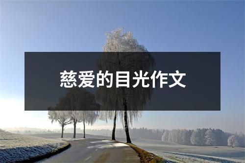 慈爱的目光作文