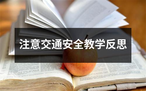 注意交通安全教学反思