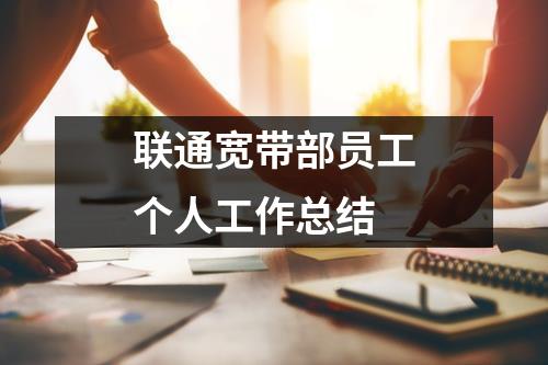 联通宽带部员工个人工作总结