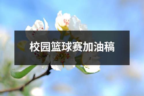 校园篮球赛加油稿