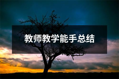 教师教学能手总结