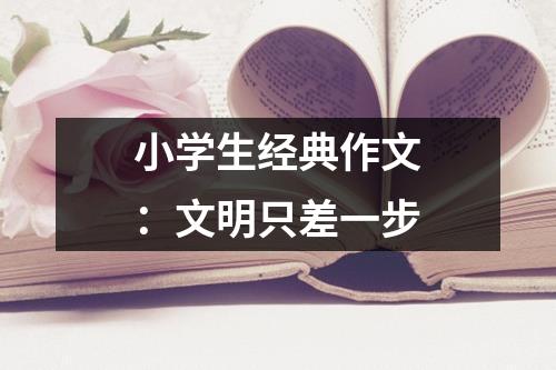 小学生经典作文：文明只差一步