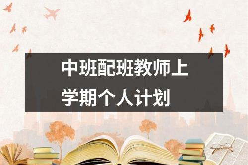 中班配班教师上学期个人计划