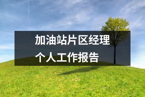 加油站片区经理个人工作报告