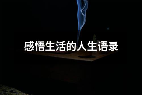 感悟生活的人生语录