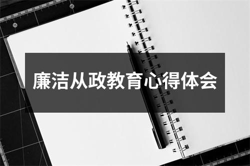 廉洁从政教育心得体会