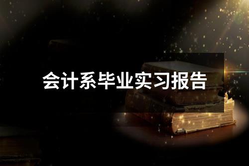 会计系毕业实习报告