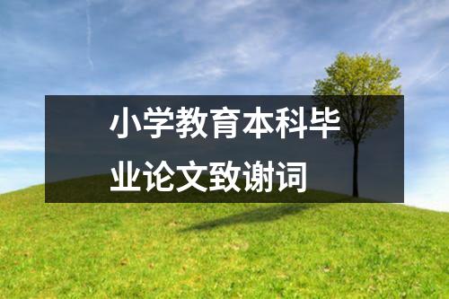 小学教育本科毕业论文致谢词