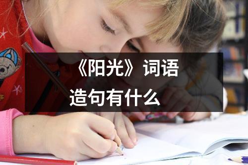 《阳光》词语造句有什么