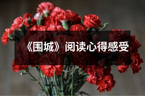 《围城》阅读心得感受