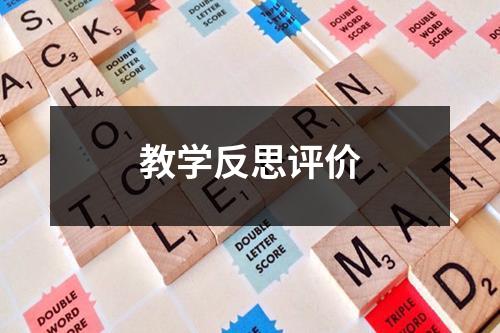 教学反思评价