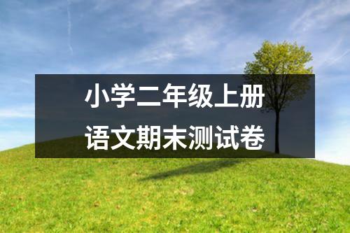 小学二年级上册语文期末测试卷