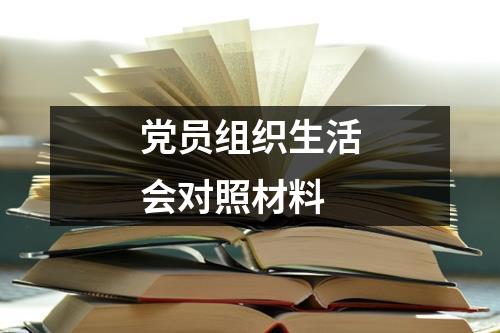 党员组织生活会对照材料