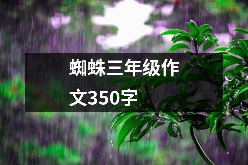 蜘蛛三年级作文350字