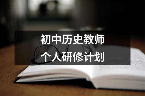 初中历史教师个人研修计划