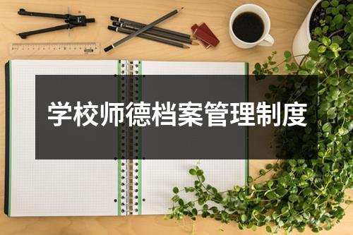 学校师德档案管理制度