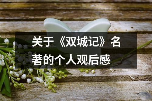 关于《双城记》名著的个人观后感