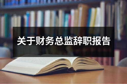 关于财务总监辞职报告