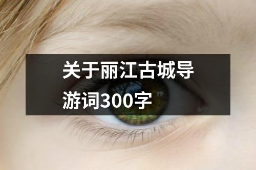 关于丽江古城导游词300字