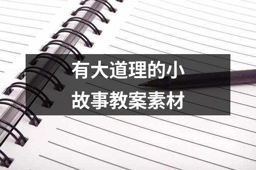 有大道理的小故事教案素材