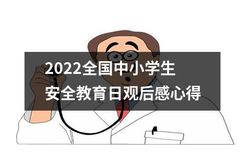 2022全国中小学生安全教育日观后感心得